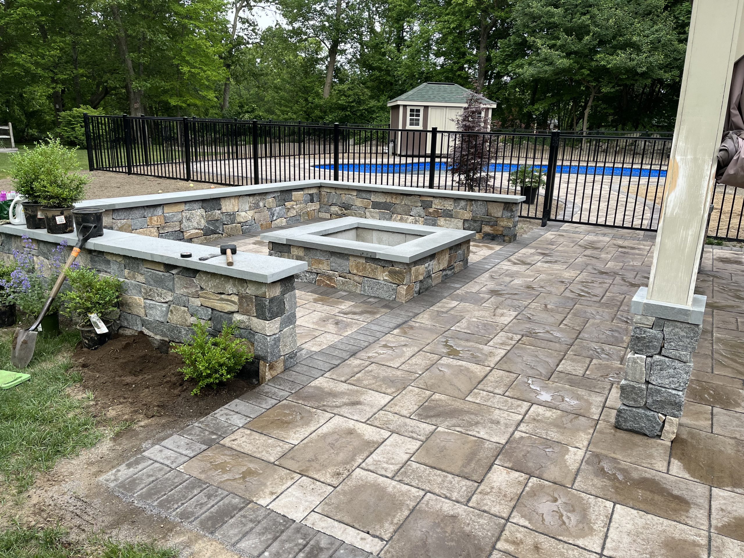 IG pool install Pavers